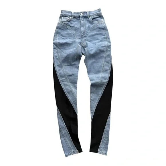 Mugler X H&M Spiral Jeans Black Stretch Denim EUR 36 - photo 5