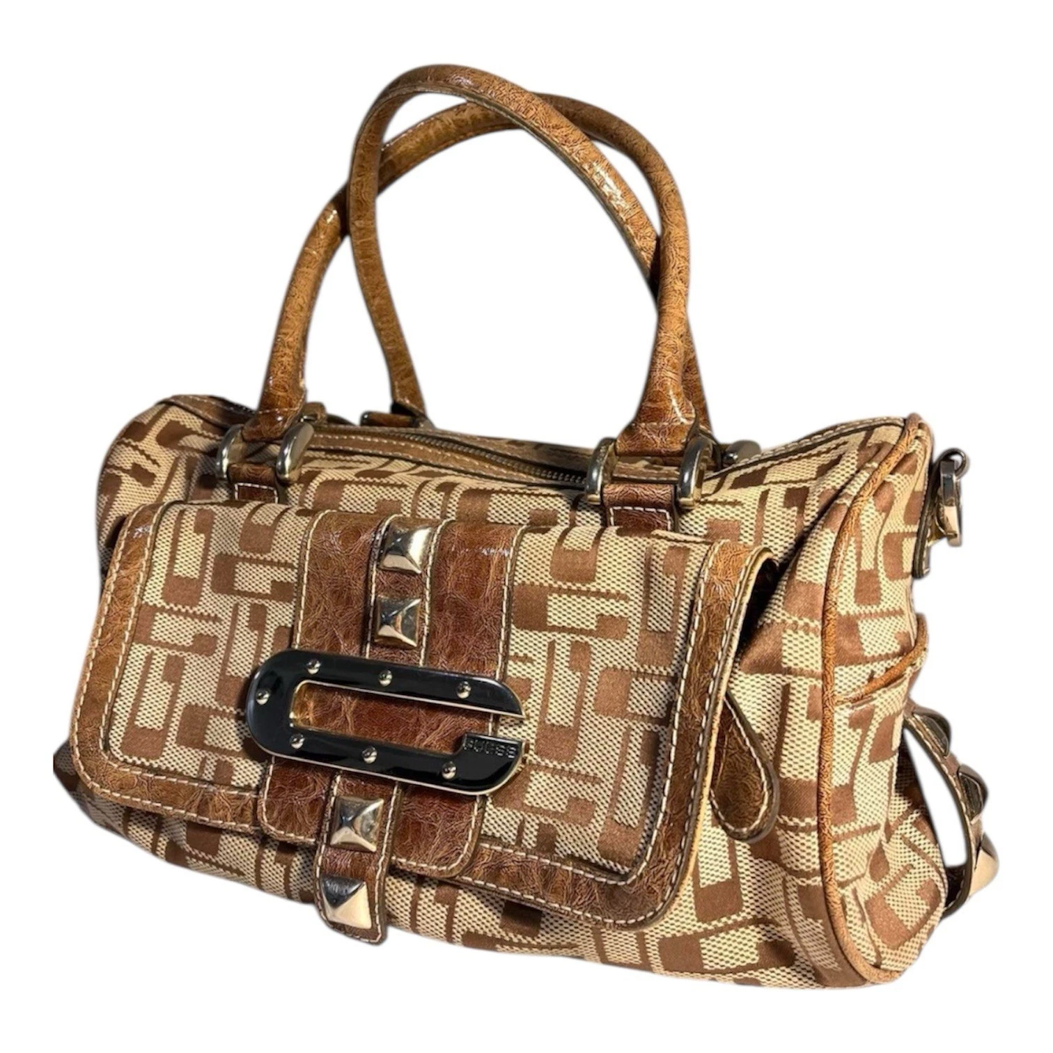 Guess Y2K Vintage Brown Denim Monogram Shoulder Bag - photo 2