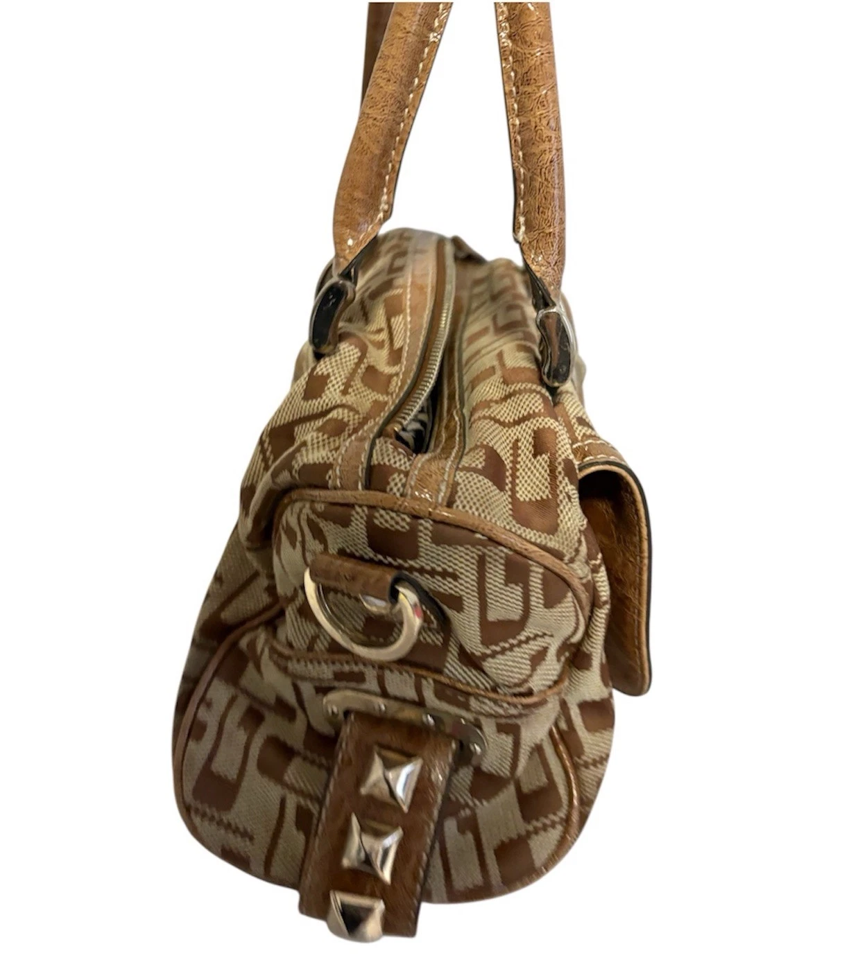 Guess Y2K Vintage Brown Denim Monogram Shoulder Bag - photo 5