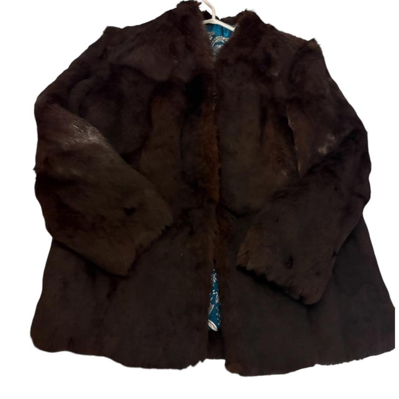 Mink Fur Coat Mob Wife Womens Sz Small Blue Floral Lining Custom - photo 2