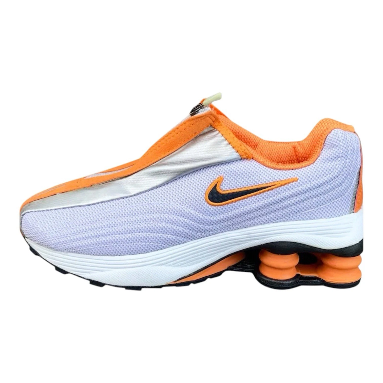 Nike Vintage Y2K Shox R4 White/ Silver / Orange Womens Size 5