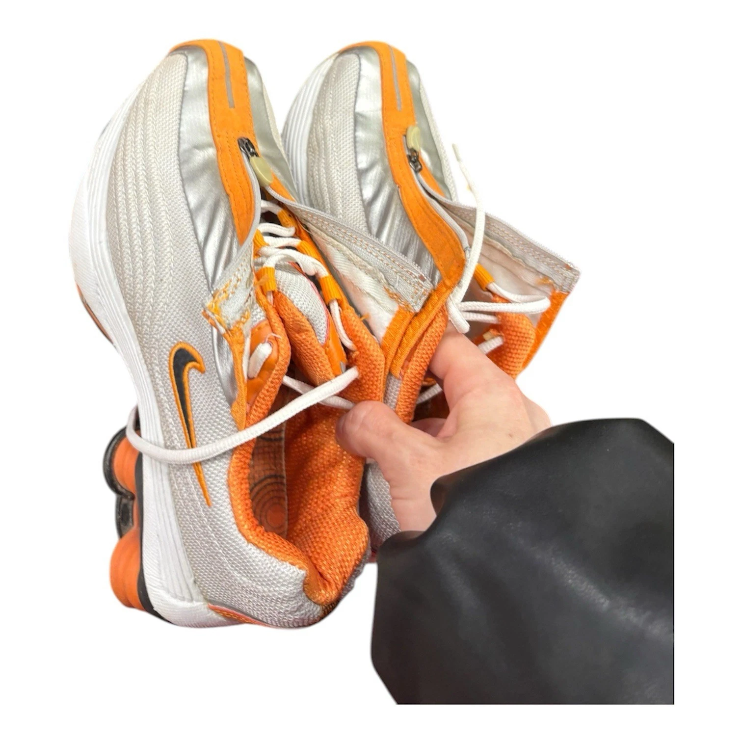 Nike Vintage Y2K Shox R4 White/ Silver / Orange Womens Size 5 - photo 4