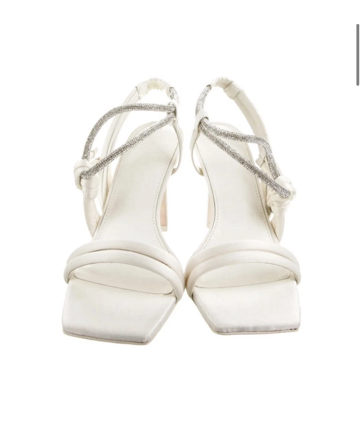 Jonathan Simkhai BRIDAL Crystal Slingback Sandals Sz 37 - photo 3