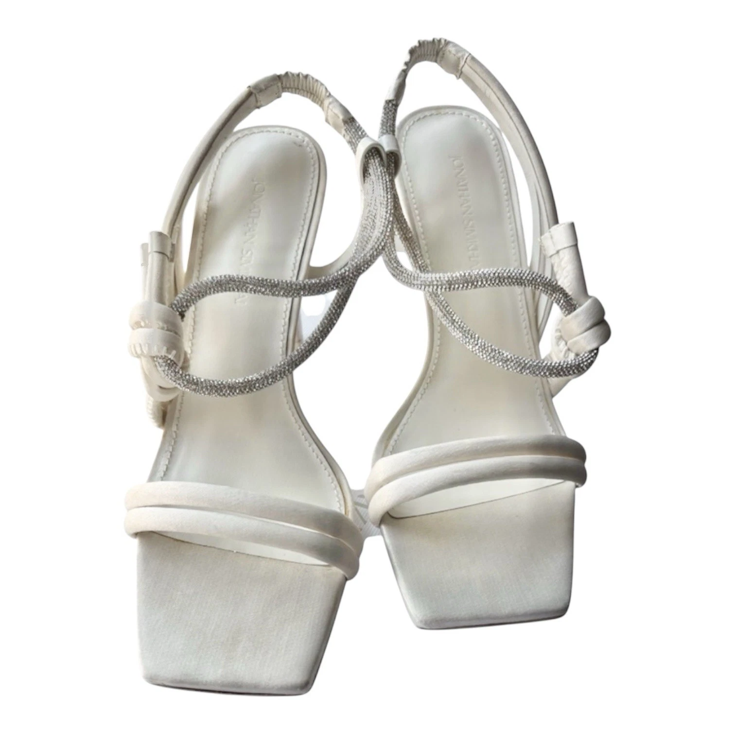 Jonathan Simkhai BRIDAL Crystal Slingback Sandals Sz 37 - photo 4