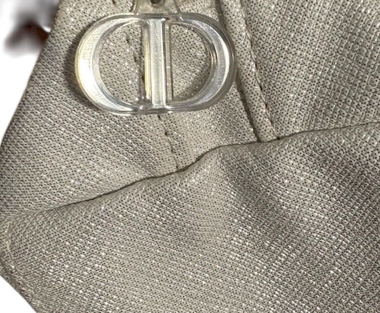 Dior Beauty Cosmetic Bag White Sparkly Zippered Small Travel Bag - photo 5