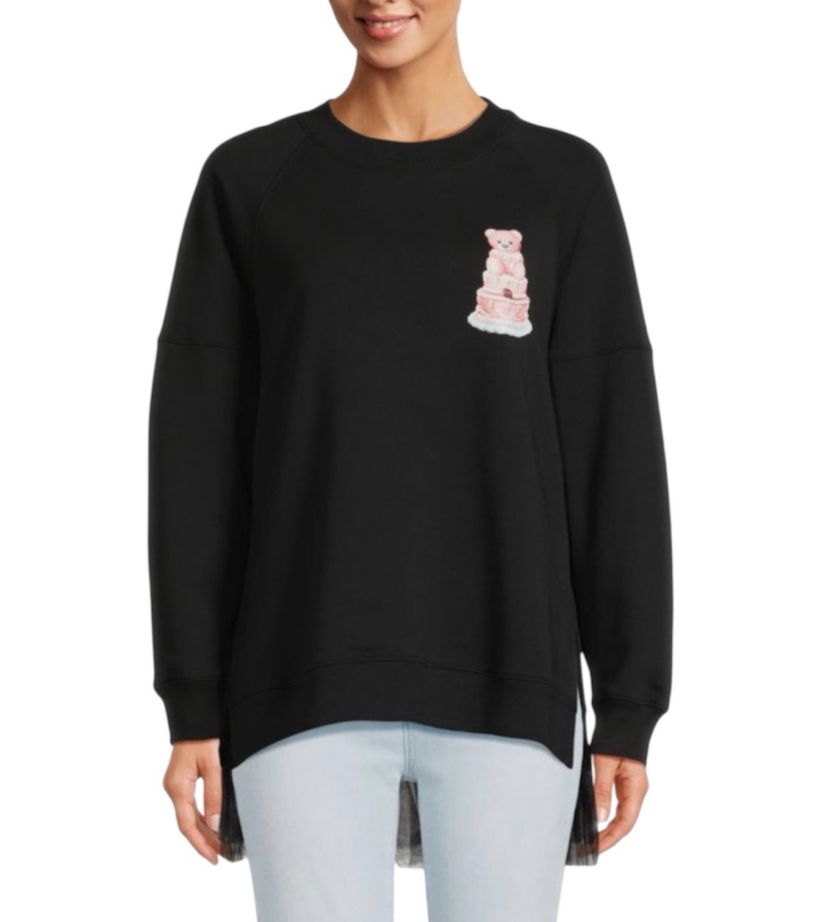 Moschino Sweatshirt Dress Teddy Cake Graphic Tulle hem Size 4 Wo - photo 2