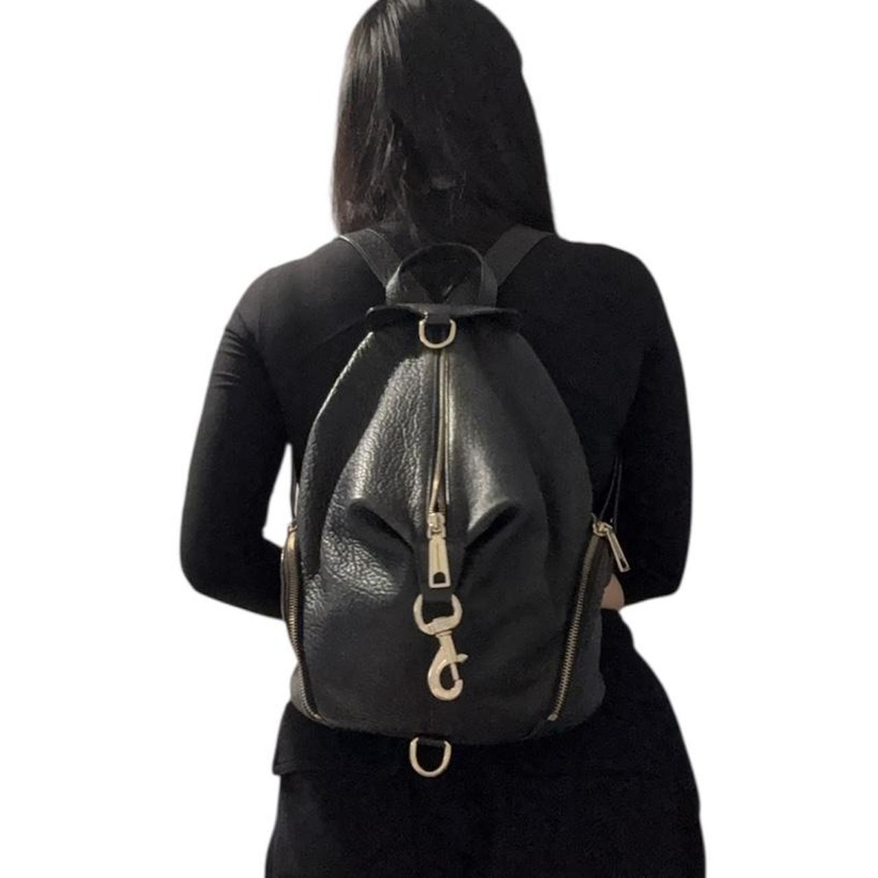 Rebecca Minkoff Julian Gold Hardware Backpack Black Pebbled Leat - photo 5