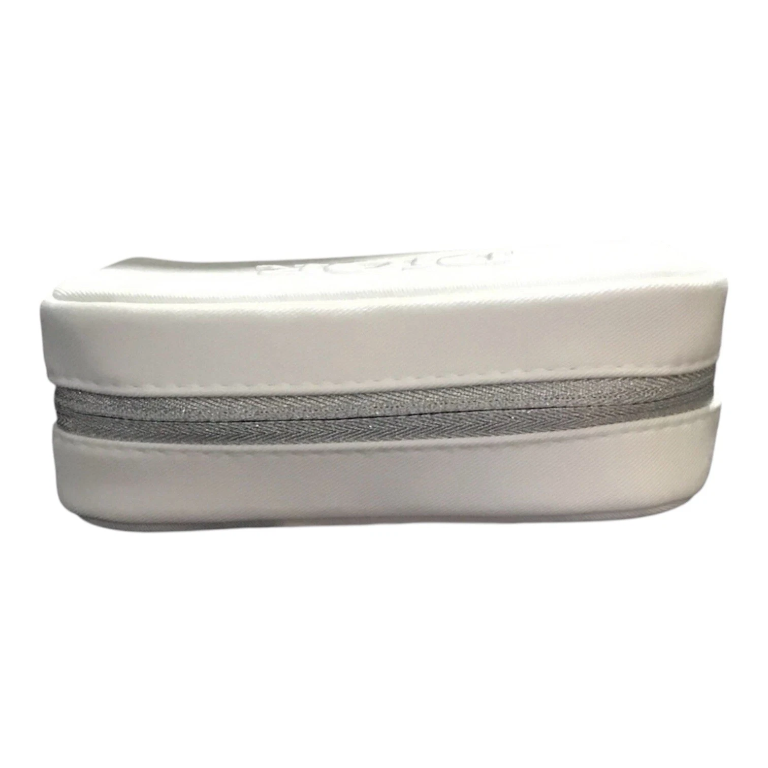 Dior Trousse Pouch White Embroidered Silver Zipper New In Box - photo 2