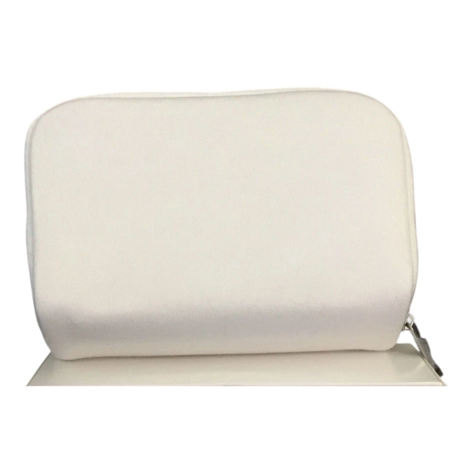 Dior Trousse Pouch White Embroidered Silver Zipper New In Box - photo 4