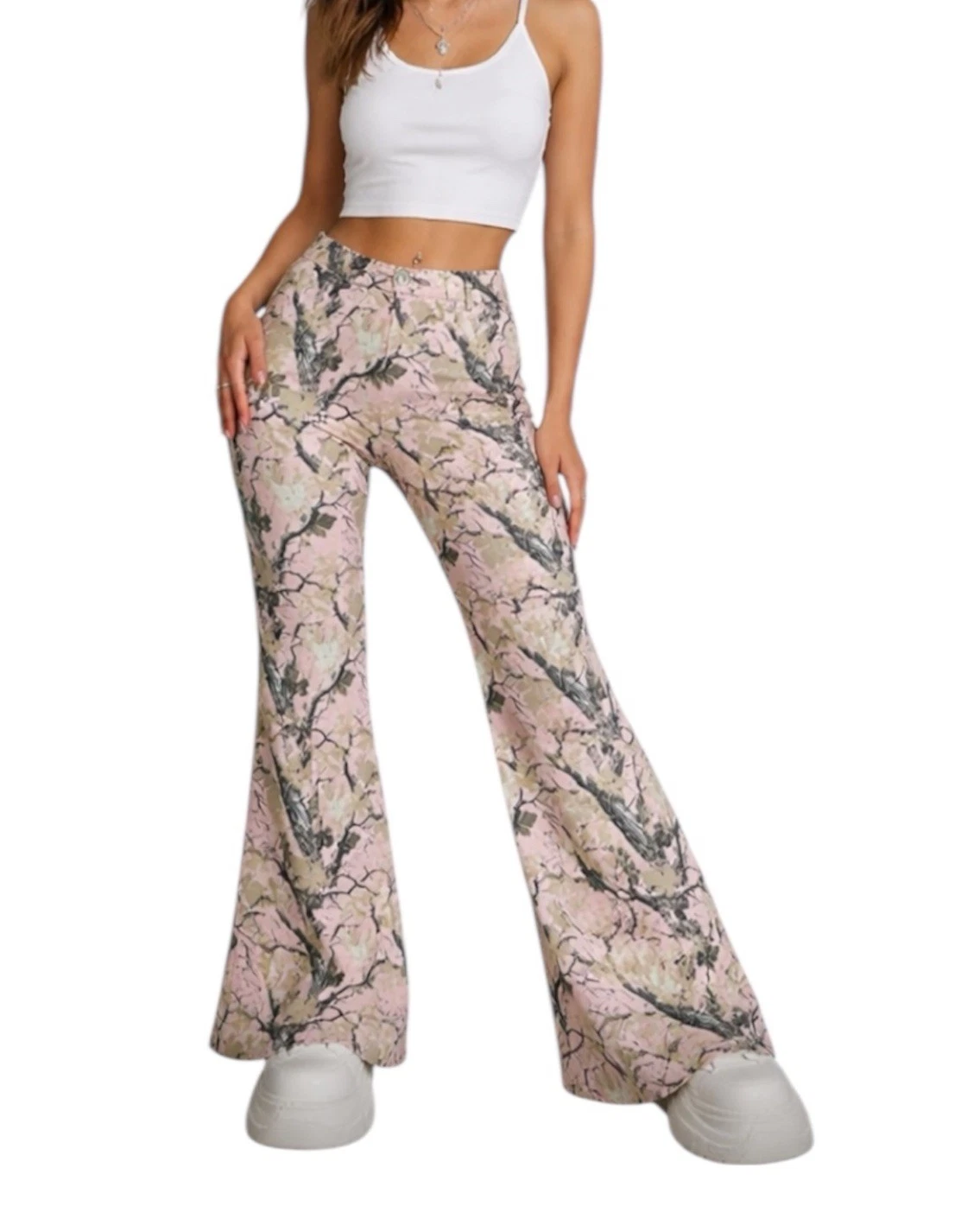 Playboy Pink Camo Fleece Flare Sweatpants Y2K Medium