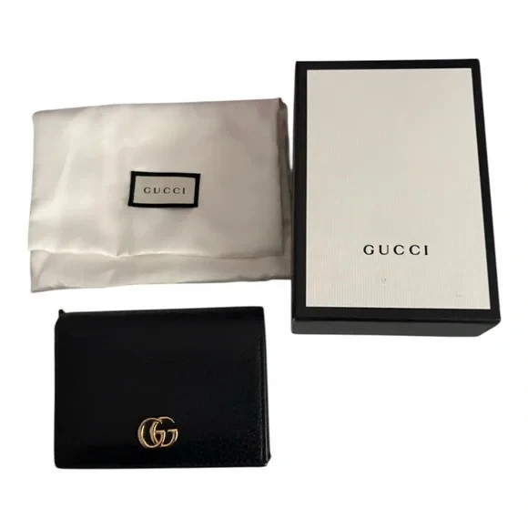 GUCCI GG Marmont Black Pebbled Leather Case Small Wallet - photo 3