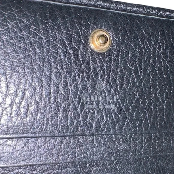 GUCCI GG Marmont Black Pebbled Leather Case Small Wallet - photo 4