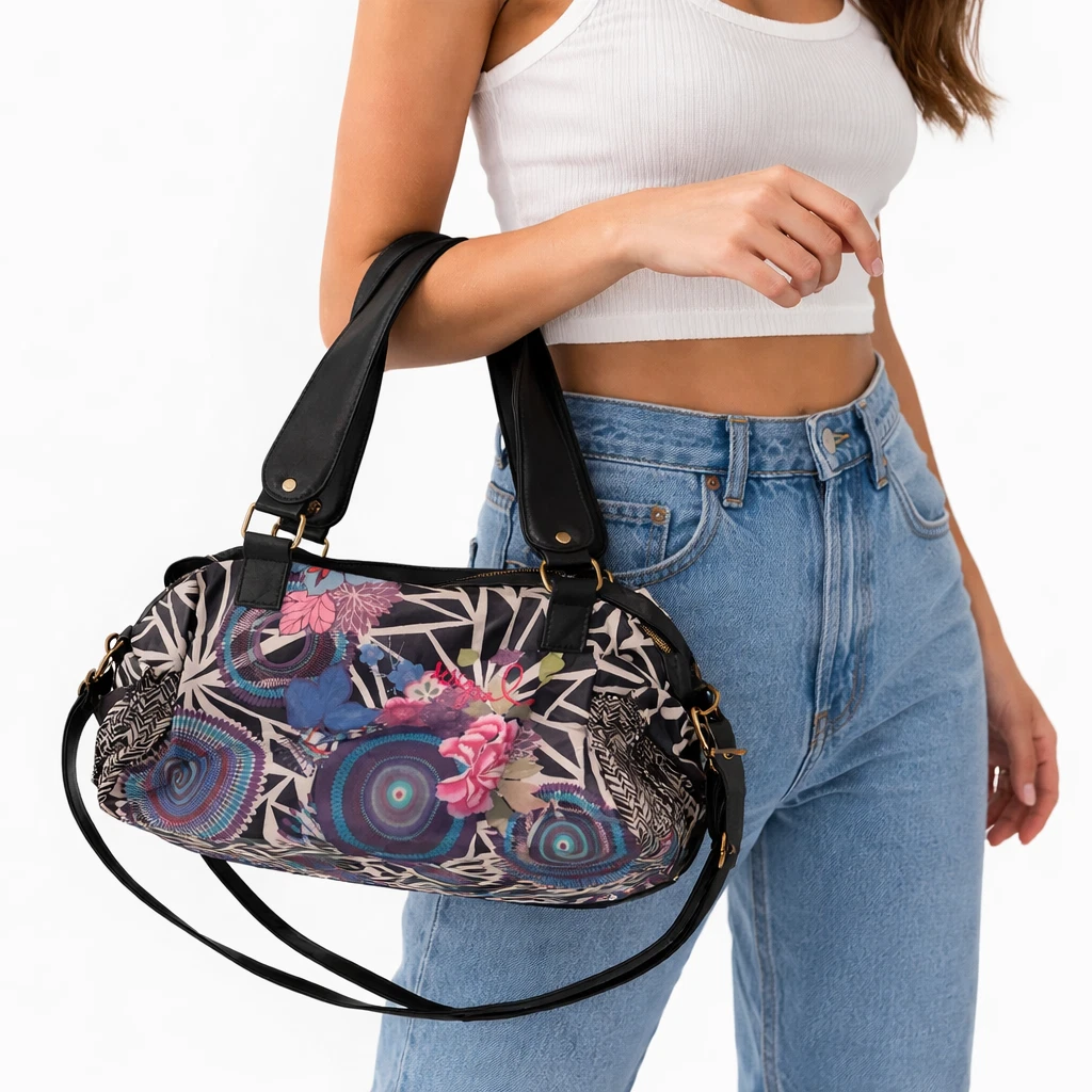 Desigual Y2K Large Patchwork Floral Shoulder Bag