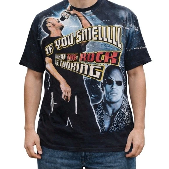 WWE Rare Y2K Vtg The Rock T-Shirt