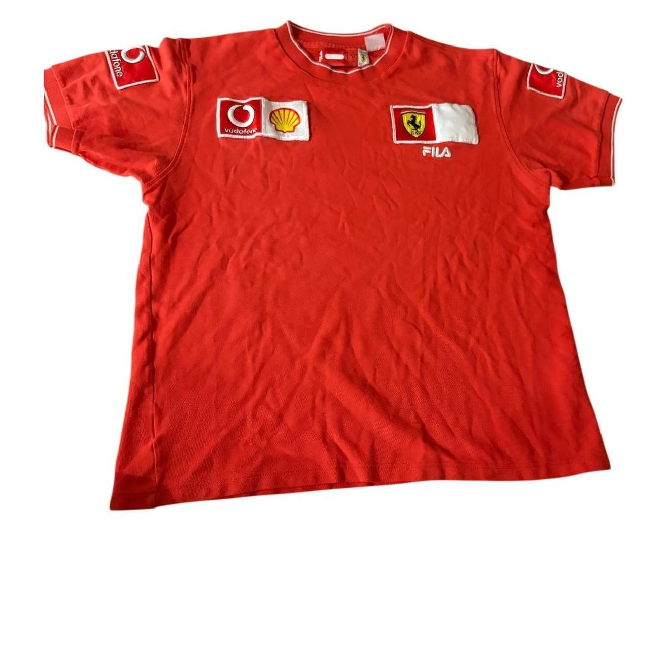 Fila x Ferrari Vintage Y2K Embroidered Textured Tee Men's Large - photo 3