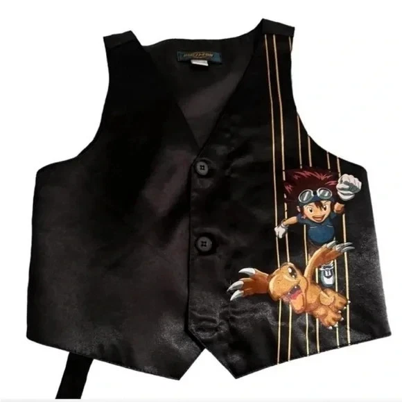 DIGIMON Vintage 90s Toddler Boys Size 4 Satin Vest - photo 3