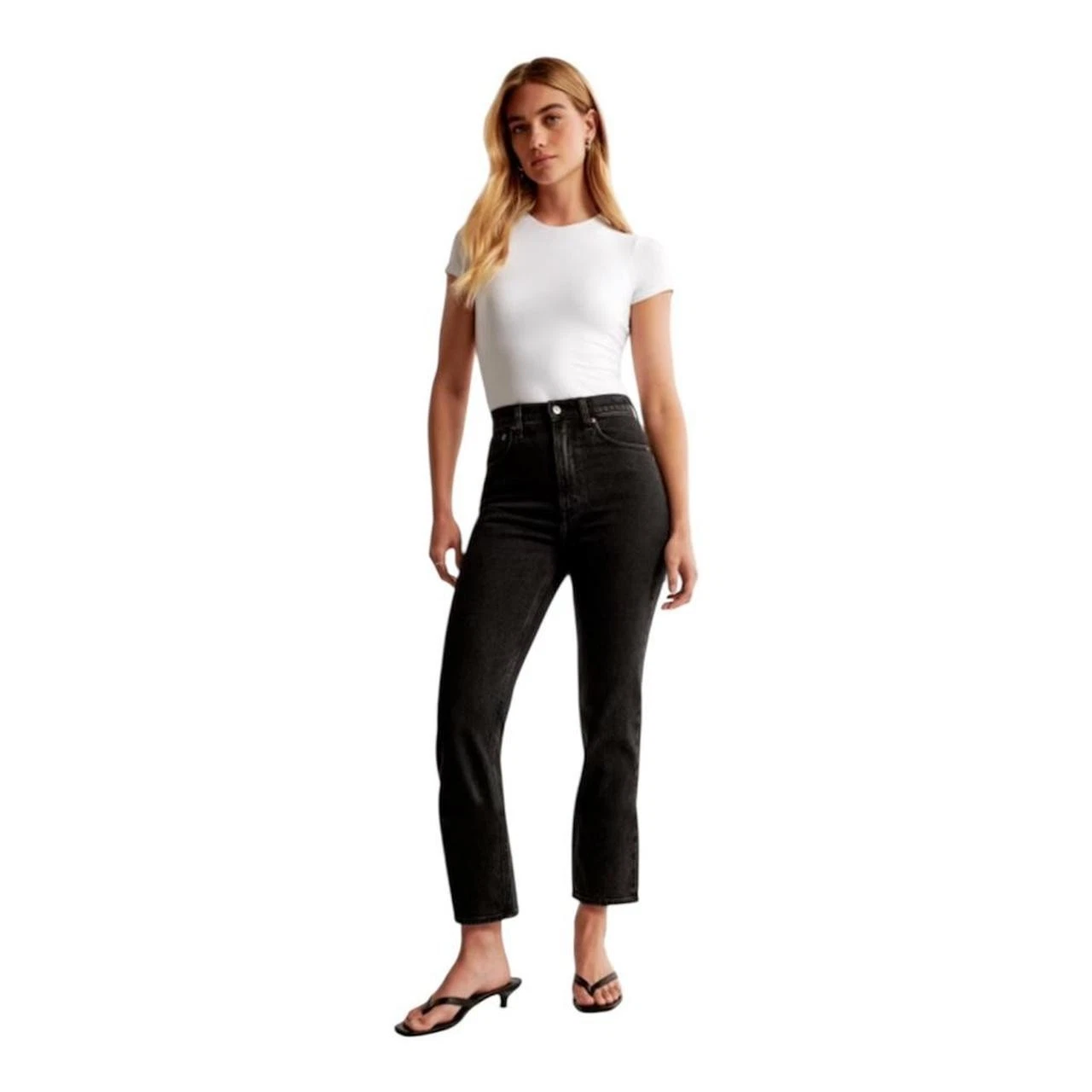 Abercrombie & Fitch Womens 25 Curve Love Ankle Straight Jeans