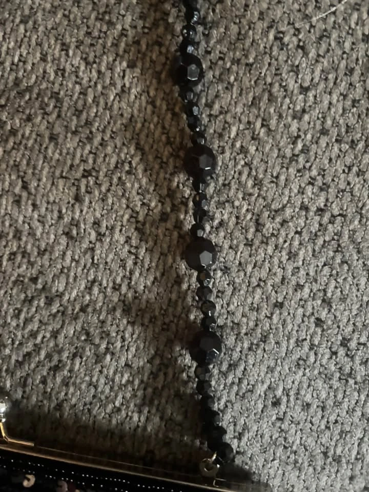 Black Beaded Sequin Clutch Purse - photo 3