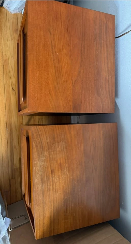 2 x West Elm Gemini Walnut Nightstands - photo 3