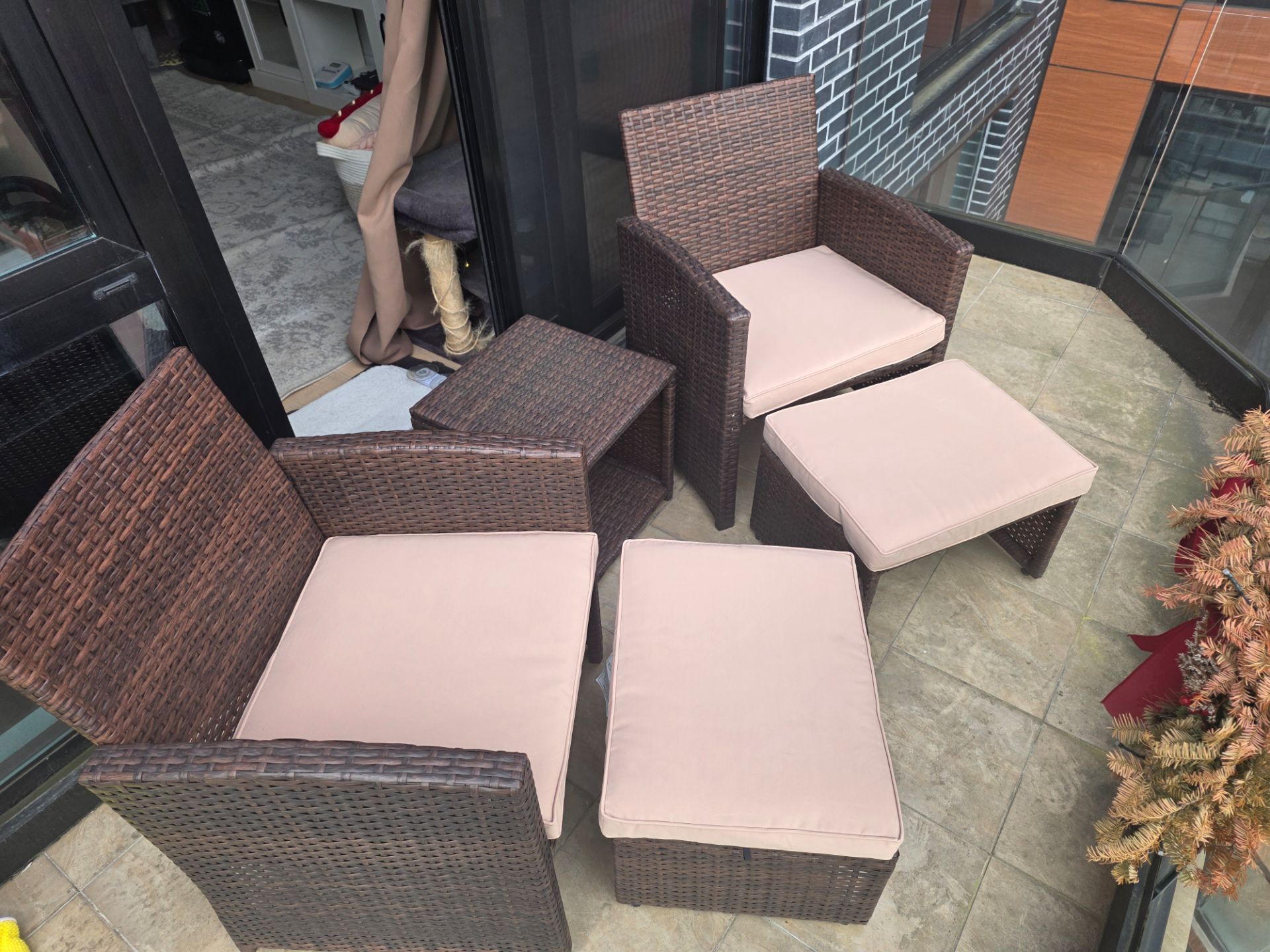 Rand Two Person Patio Chairs with Ottomans