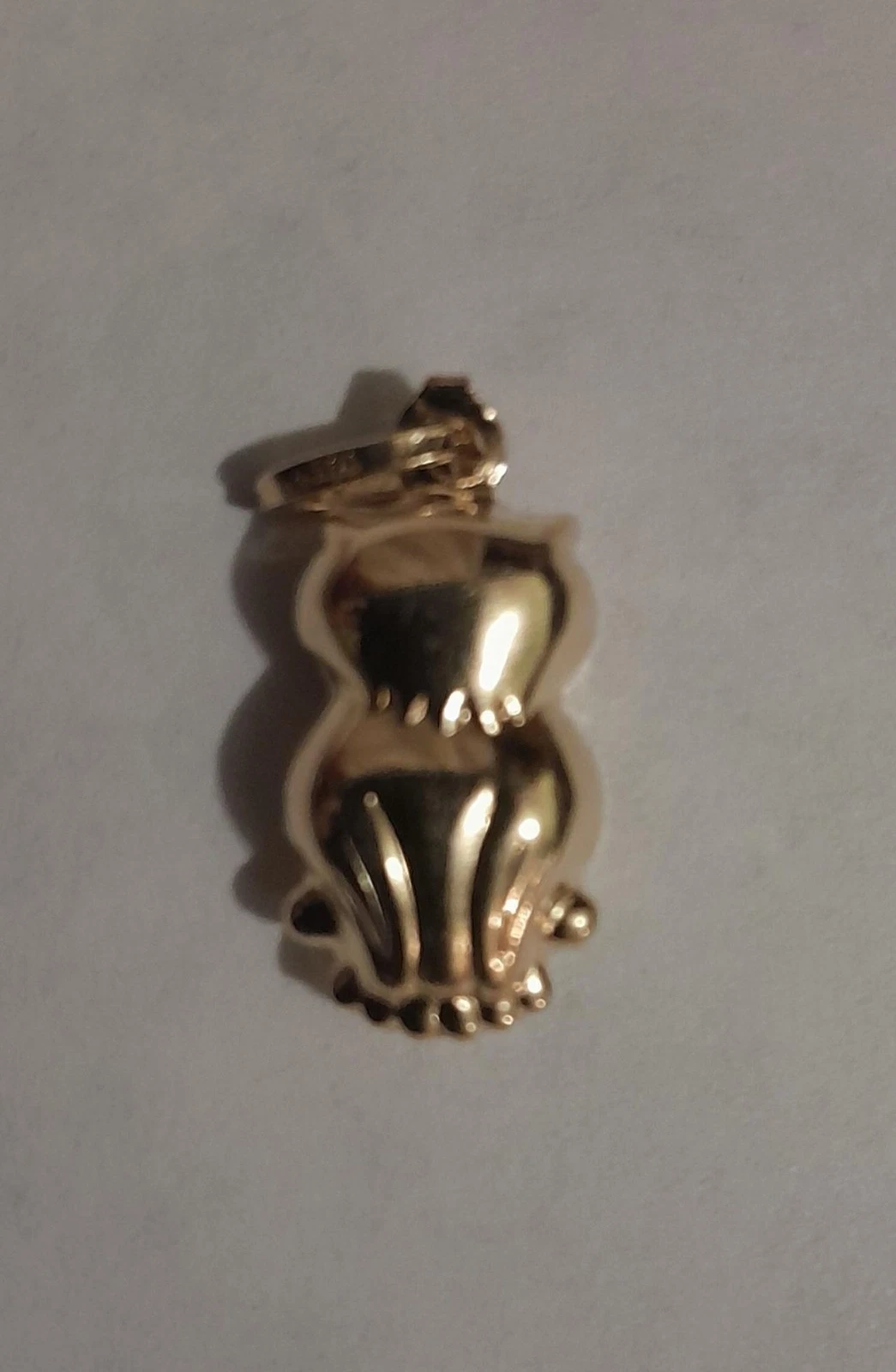14K Yellow Gold Polished Owl Charm Pendant - photo 2