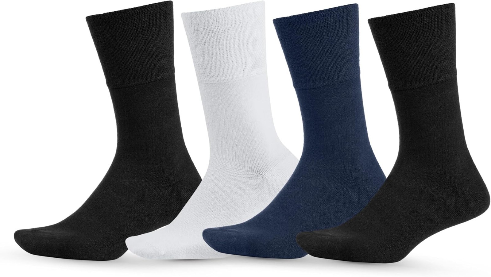 Men's & Women's Bamboo Diabetic Crew Socks 4-Pack