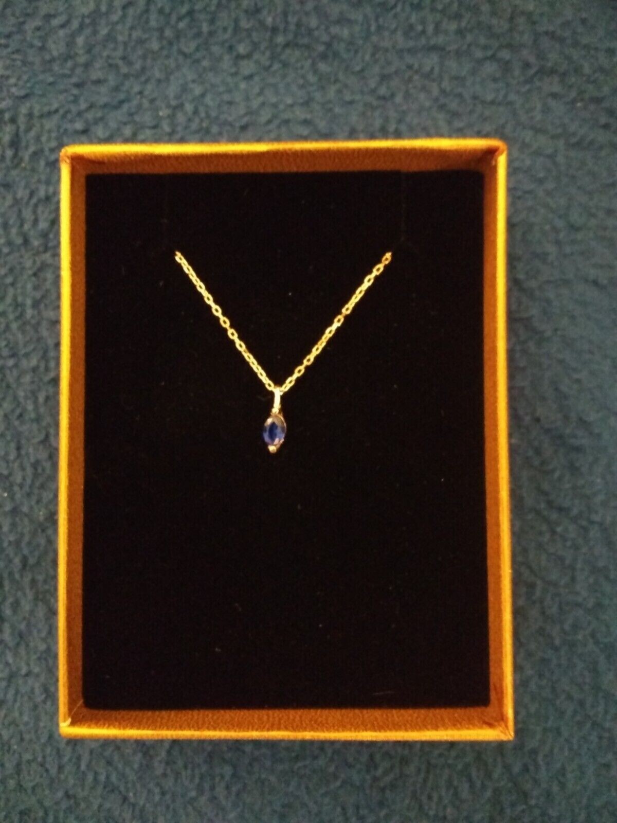 Sapphire Necklace 14K Gold Vermeil Plated .925 Sterling Silver C