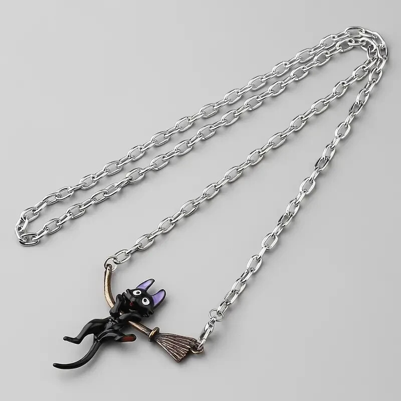 Funky Enamel Black Cat Pendant Necklace Fashion Jewelry Gift - photo 3