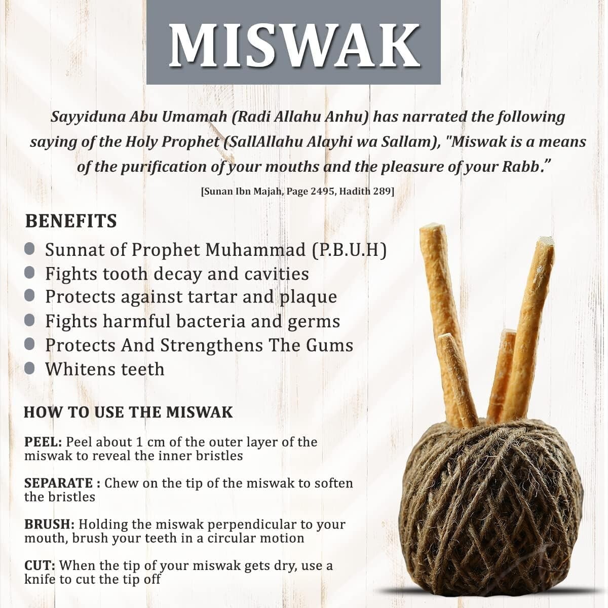 Miswak Sticks for Teeth, Natural Toothbrush - photo 3