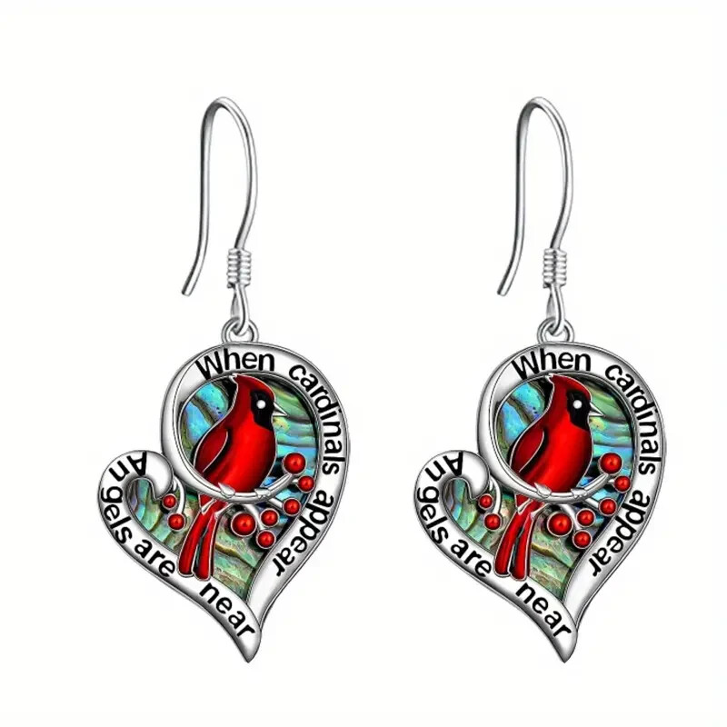 When Cardinals Appear Pendant Earrings, Jewelry, Holiday Birthda