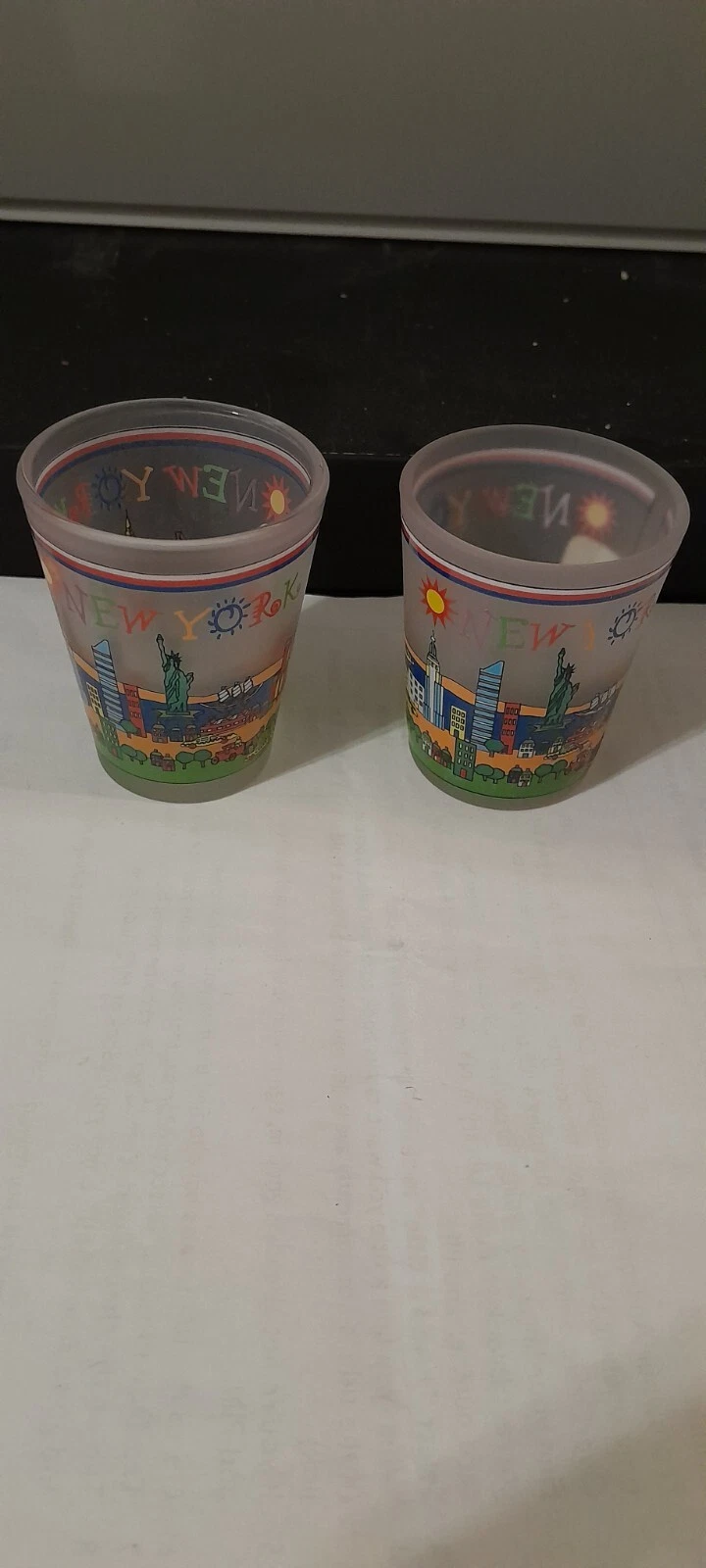 Set Of 2 Shot Glasses New York City NYC Skyline Shot Glasses