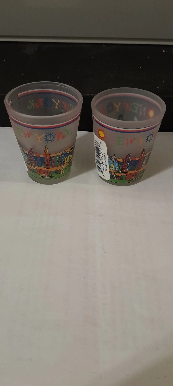 Set Of 2 Shot Glasses New York City NYC Skyline Shot Glasses - photo 2