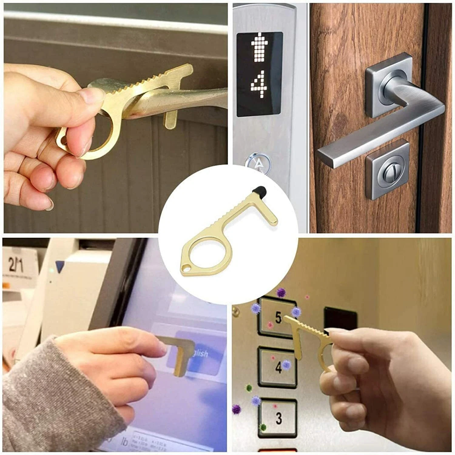 No Contact Hands Clean Hygiene Key Tool No-Touch Door Opener EDC - photo 2