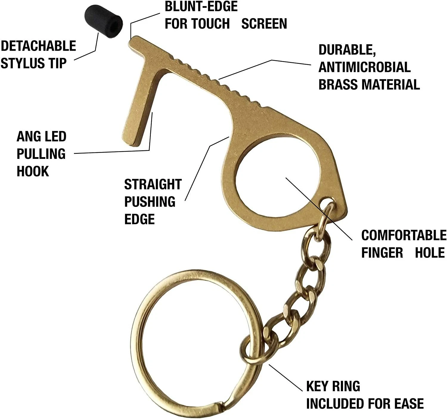 No Contact Hands Clean Hygiene Key Tool No-Touch Door Opener EDC - photo 5