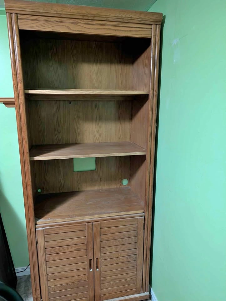 2 Oak Bookshelf Cabinets