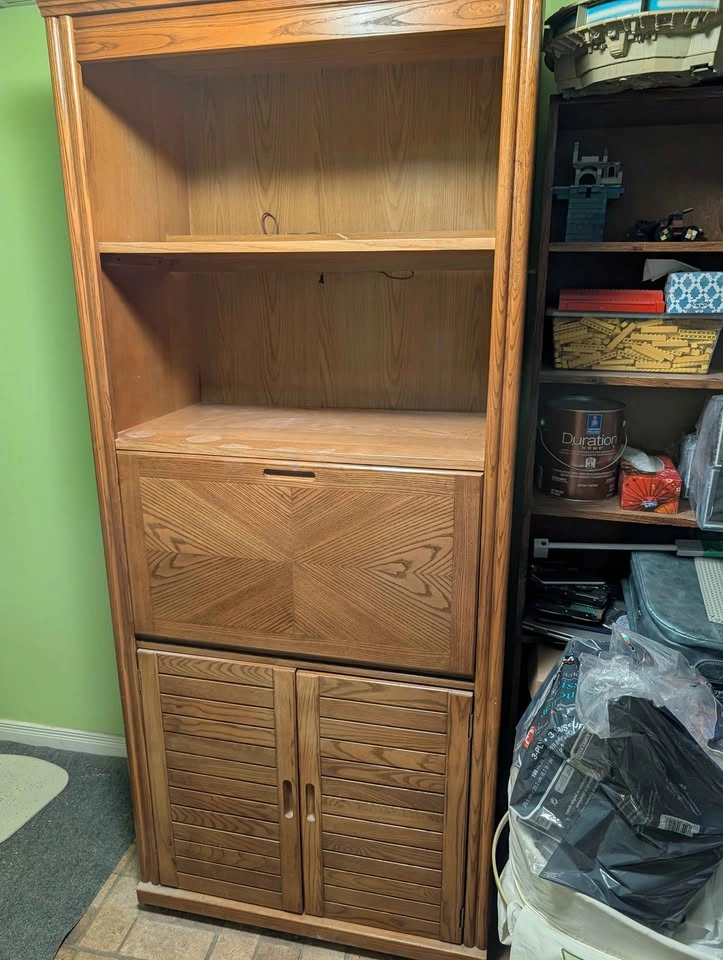 2 Oak Bookshelf Cabinets - photo 2