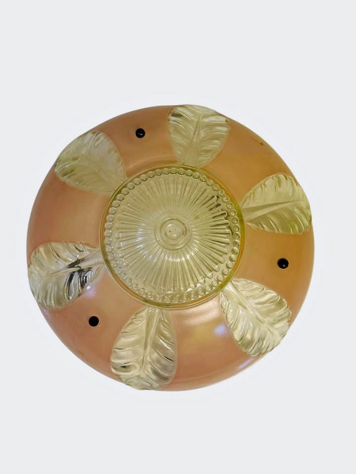 1930's Art Deco Pink Frosted Glass Ceiling Light Fixture Cover S