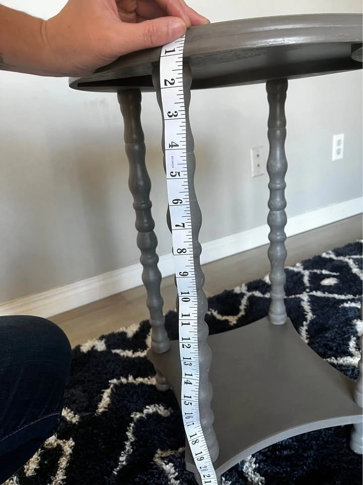 Side table - Grey Painted Wood - photo 5