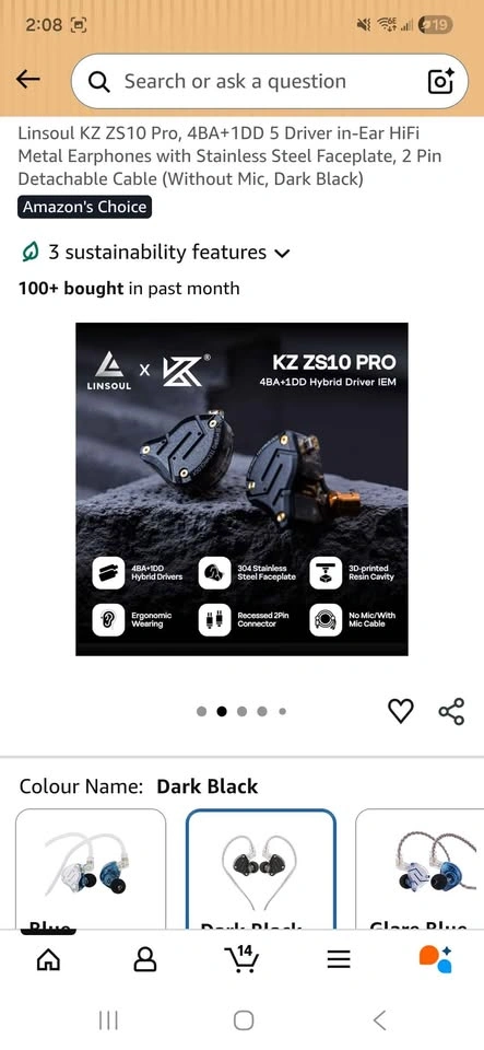 Linsoul KZ ZS10 Pro HiFi Earphones (4BA+1DD, No Mic) - photo 4