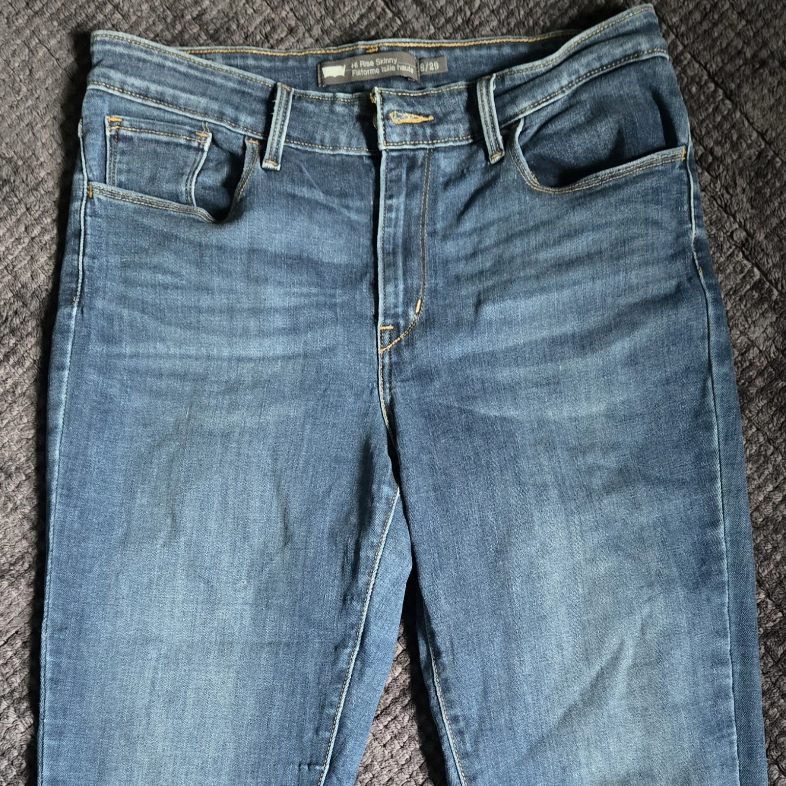 Levi's Hi Rise Skinny Jeans Womens 8/29 Medium Wash Blue Denim S - photo 2