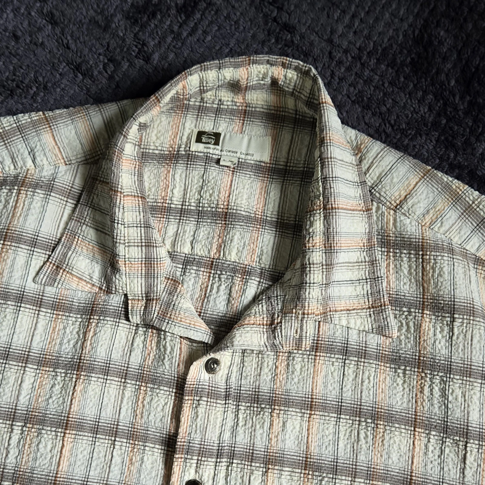 Tilley Endurables Men's L Seersucker Plaid Travel Shirt - photo 5