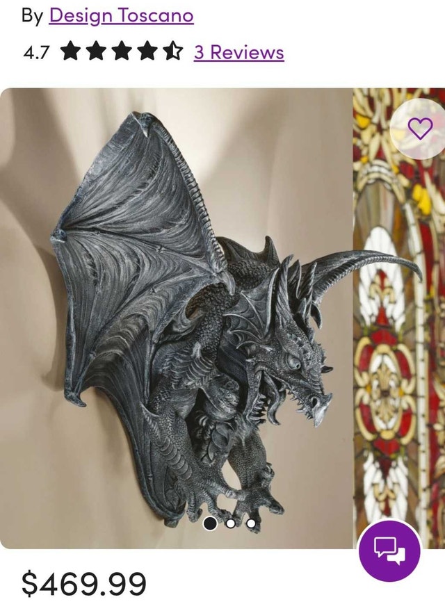 Vengeance the Dragon Wall Sculpture - photo 3