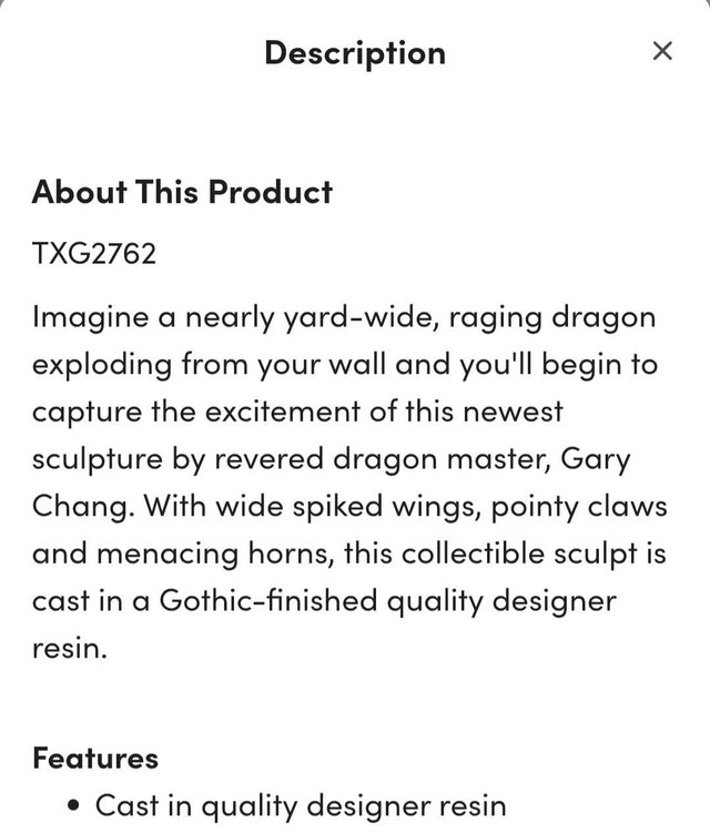 Vengeance the Dragon Wall Sculpture - photo 5
