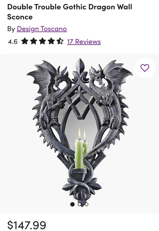 Gothic Dragon Mirror Candle Holder - photo 2