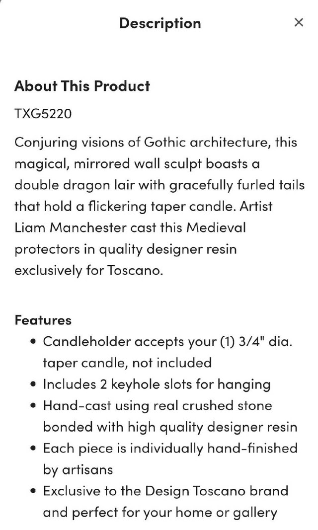 Gothic Dragon Mirror Candle Holder - photo 3