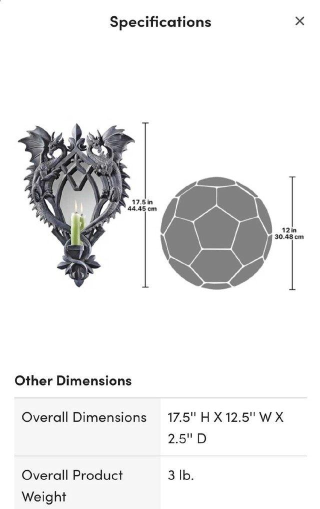 Gothic Dragon Mirror Candle Holder - photo 4