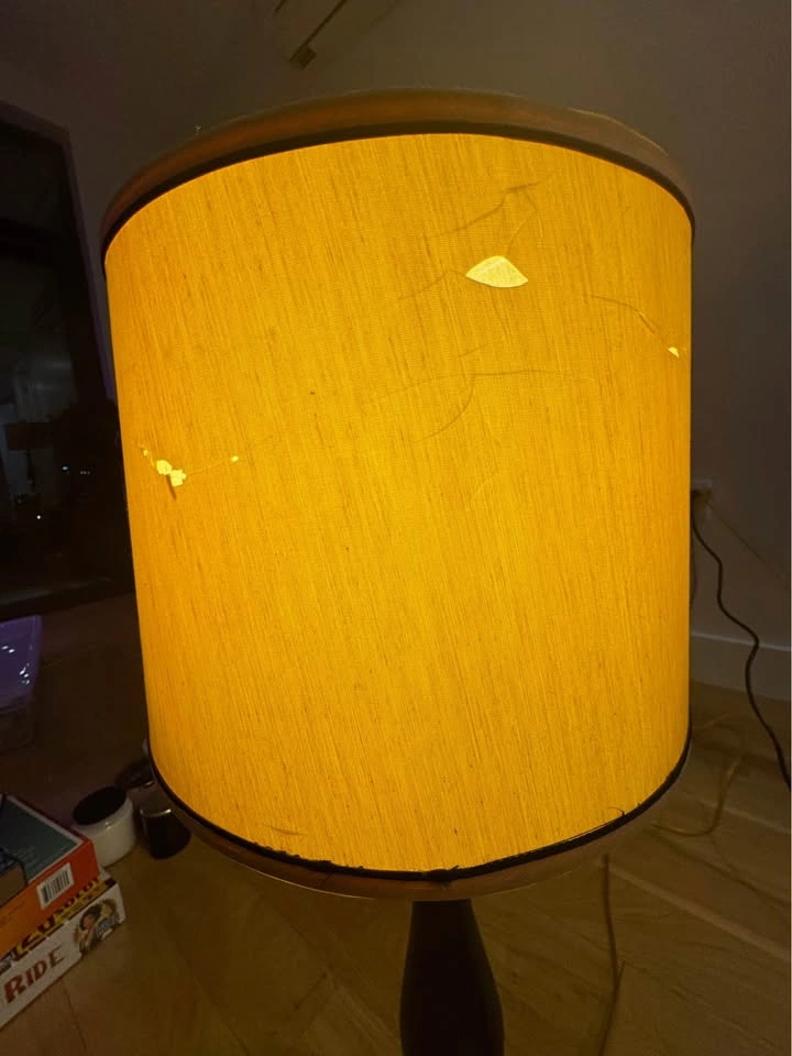 3 Black Wooden Lamps (2 Table, 1 Floor) - photo 5