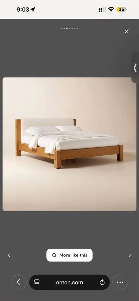 Turnbull Solid Oak King Bed Frame - CB2 - photo 2