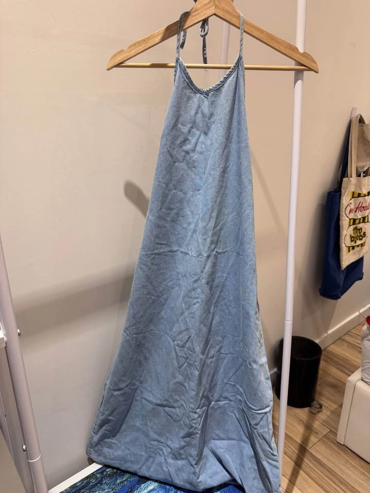 JJXX Backless Jean Maxi Dress (Size M) - photo 2