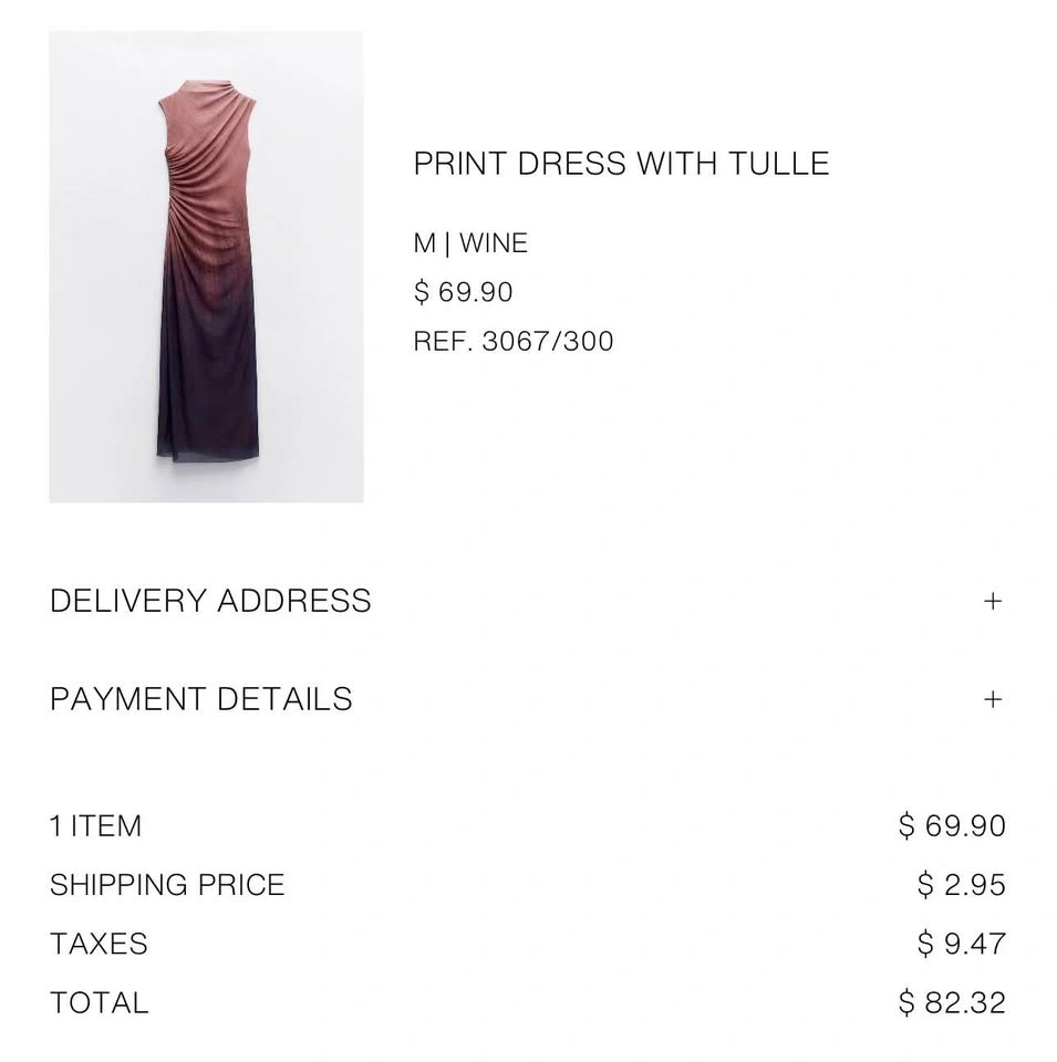Zara Pink Print Midi Dress (Size M) - photo 4